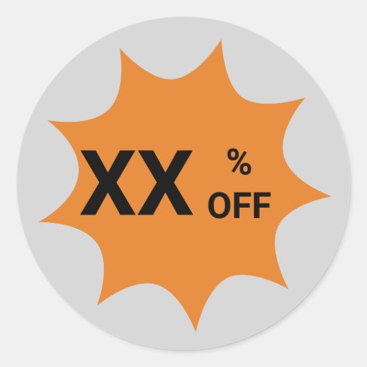 Grijs & Sinaasappel · 9-punts Bubble Sale Label me (Voorkant)