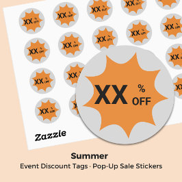 Grijs & Sinaasappel · 9-punts Bubble Sale Label me