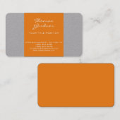 Grijs Sinaasappel Handschrift Plain Creative Moder Visitekaartje (Voorkant / Achterkant)