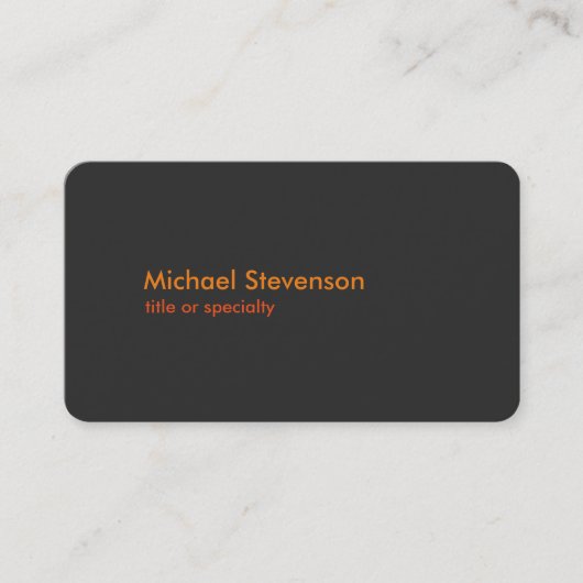 Grijs Sinaasappel Modern afgerond standaard Visite Visitekaartje (Voorkant)