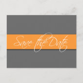 Grijs Sinaasappel Save the Date Briefkaarten Weddi (Voorkant)
