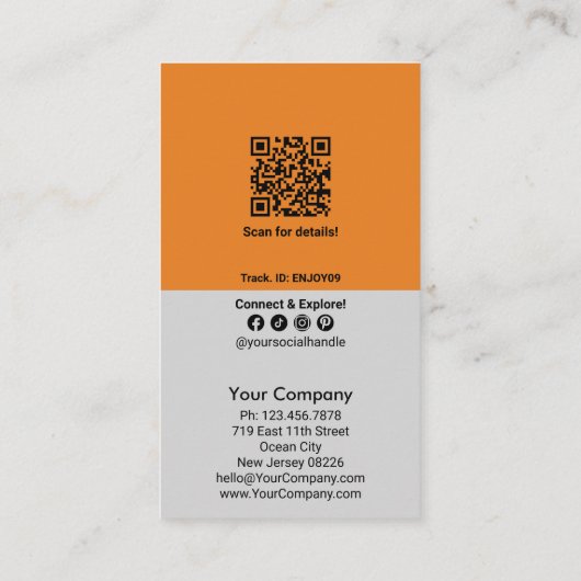 Grijs Sinaasappel Standaard Visitekaartje Maat XX% Kortingskaartje (Achterkant)