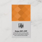 Grijs Sinaasappel Standaard Visitekaartje Maat XX% Kortingskaartje (Voorkant)