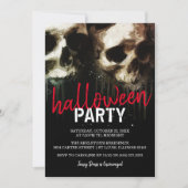 Grijs Skull Halloween Feest Kaart (Voorkant)