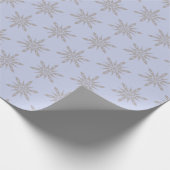 Grijs Snowflake Blue Winter Cadeaupapier (Hoek)