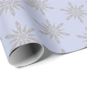 Grijs Snowflake Blue Winter Cadeaupapier (Rol Hoek)