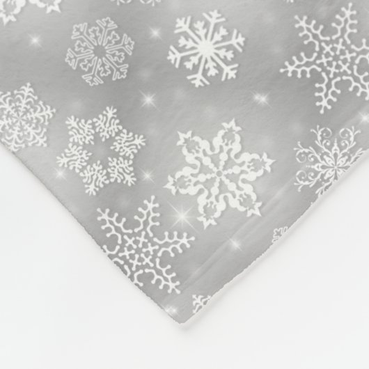 Grijs Snowflake patroon fleece deken (Hoek)