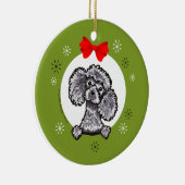Grijs Speelgoed Poodle Kerstmis Klassiek Keramisch Ornament (Rechts)