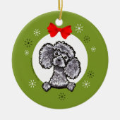 Grijs Speelgoed Poodle Kerstmis Klassiek Keramisch Ornament (Voorkant)