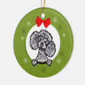 Grijs Speelgoed Poodle Kerstmis Klassiek Keramisch Ornament (Links)
