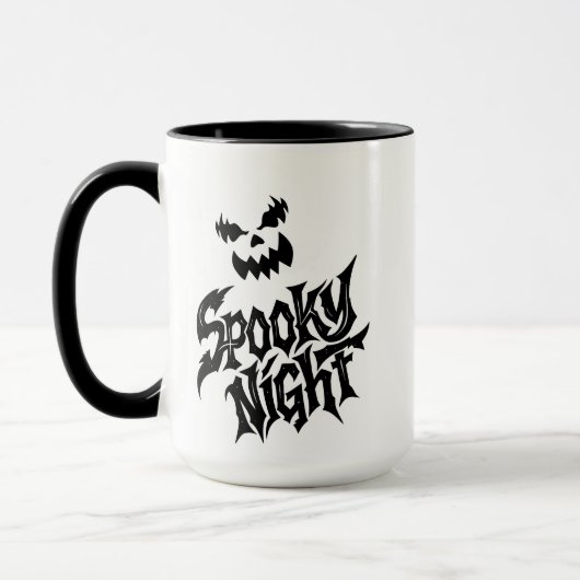 Grijs spookachtige pompoen gezicht   mok (Links)