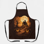 Grijs spookhuis Halloween Schort (Voorkant)