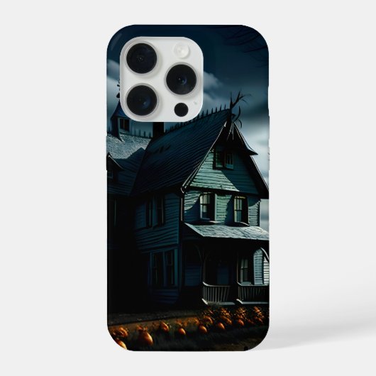 Grijs spookhuis iPhone hoesje (Achterkant)