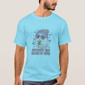 Grijs spooky maar dan een Cute Ghost Halloween T-shirt (Voorkant)