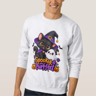 Grijs spooky & super cute Halloween kat sweatshirt