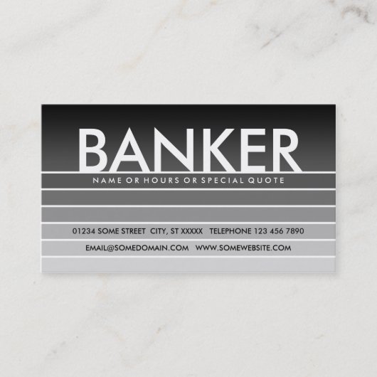grijs staal BANKIER Visitekaartje (Voorkant)
