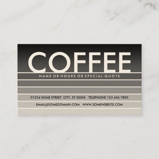 grijs staal COFFEE Visitekaartje (Voorkant)