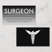 grijs staal SURGEON Visitekaartje (Voorkant / Achterkant)