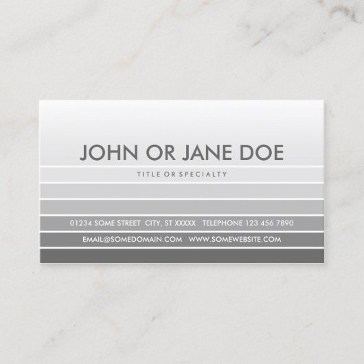grijs staal visitekaartje (Voorkant)