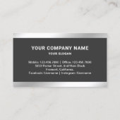 Grijs Staal Zilver Onroerend goed Foto Realtor Visitekaartje (Achterkant)