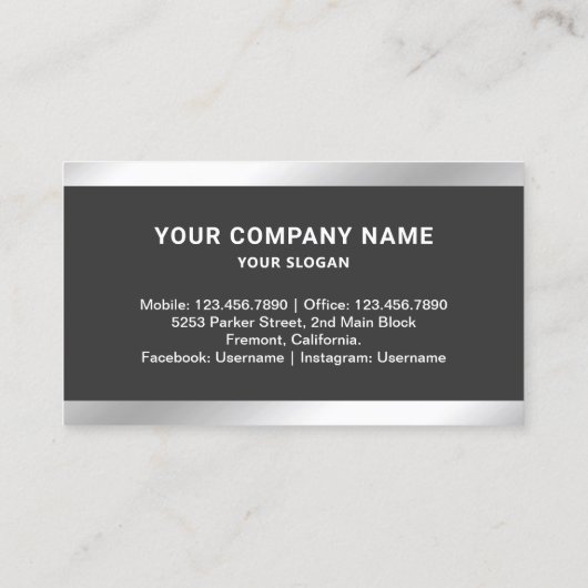 Grijs Staal Zilver Onroerend goed Foto Realtor Visitekaartje (Achterkant)