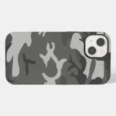 Grijs stedelijk camouflagepatroon iPhone hoesje (Achterkant horizontaal)