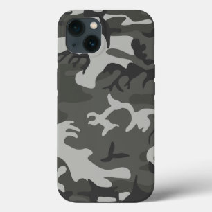 Grijs stedelijk camouflagepatroon iPhone 13 hoesje