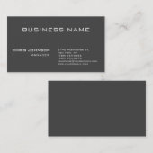 Grijs stijlvol Charm Manager Standaard Visitekaart Visitekaartje (Voorkant / Achterkant)