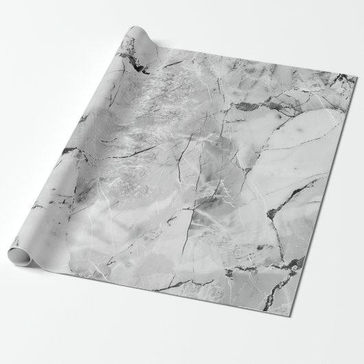 Grijs "Stone Mosaic Cascade" Marmeren textuur Wrap Cadeaupapier (Uitgerold)