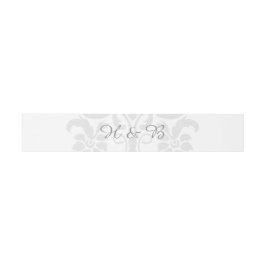Grijs Subtiel Damask Wedding Belly Bands Uitnodigingen Wikkel