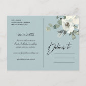 GRIJS SUBTLE IVORY WHITE FLORAL BUNCH BEWAREN DE D AANKONDIGINGSKAART (Achterkant)