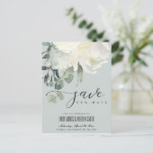 GRIJS SUBTLE IVORY WHITE FLORAL BUNCH BEWAREN DE D AANKONDIGINGSKAART (Staand voorkant)