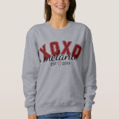 Grijs sweatshirt met universiteit en scripttype (Voorkant)