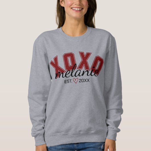 Grijs sweatshirt met universiteit en scripttype (Voorkant)