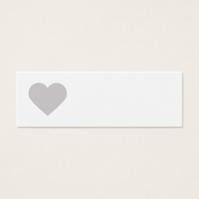 Grijs Sweet Heart & Chevron Cadeau Labels Mini Visitekaartjes (Voorkant)