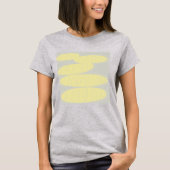 Grijs T-shirt met lichtgeel schijfdesign (Voorkant)