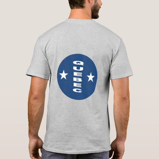 Grijs T-shirt met man QUEBEC (Achterkant)