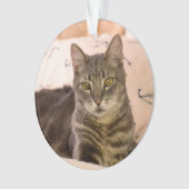 grijs tabby cat-ornament ornament (voorkant)