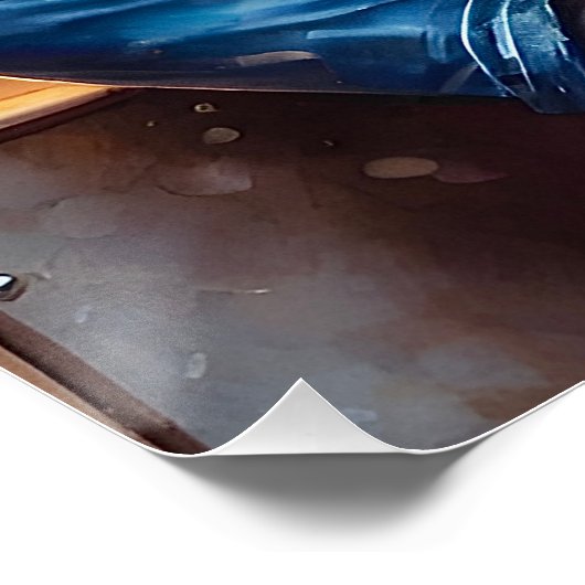 Grijs Tabby Cat Rock Star Gitaar spelen Perfect Poster (Hoek)