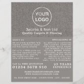 Grijs tapijt, tapijtlaag, Fitter Adverteren Flyer (Voorkant)