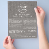 Grijs tapijt, tapijtlaag, Fitter Adverteren Flyer (Hand)
