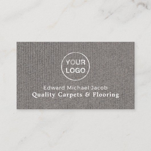 Grijs tapijt, tapijtlaag, Fitter Visitekaartje (Voorkant)