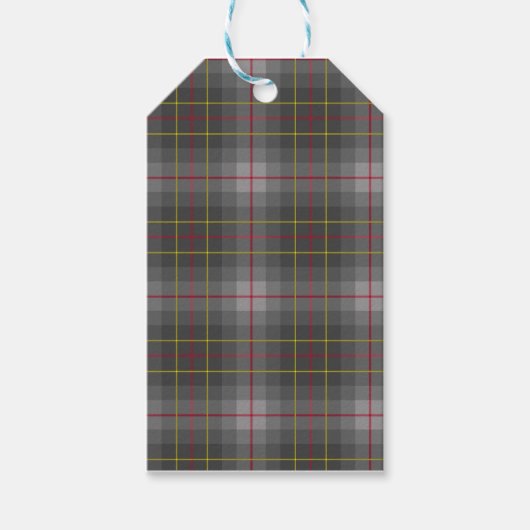Grijs Tartan Gift Label Cadeaulabel (Voorkant)
