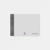Grijs Tartan & Schots Thistle Gray Aangepast Post-it® Notes (Voorkant)