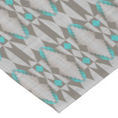 Grijs Taupe Aqua Turquoise Blauwgroen Blauw Tribal Medium Tafelloper (Hoek)