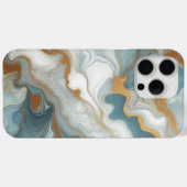 Grijs Teal Blauw Goud Wit Marmer Kunstpatroon Case-Mate iPhone Case (Achterkant (horizontaal))
