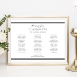 Grijs ter nagedachtenis van onze klasgenoten schoo poster