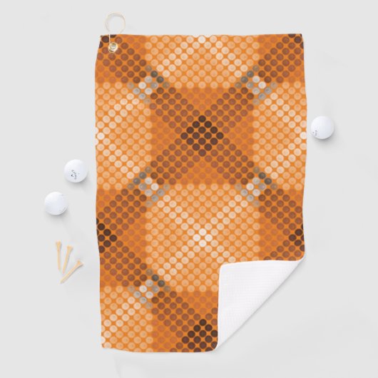 Grijs tot bruine cirkels boven sinaasappel, waarbi golfhanddoek (Insitu)