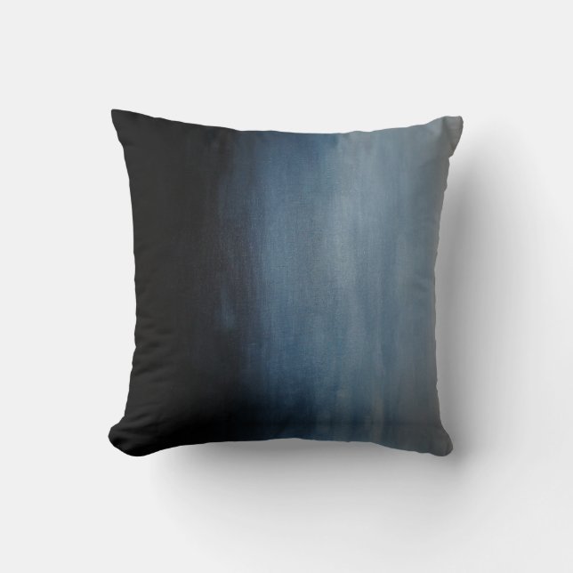 Grijs tot donkerblauw Ombre Pillow Kussen (Voorkant)