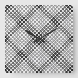 Grijs tot zwarte ballen of gaten, gelijkgericht vierkante klok